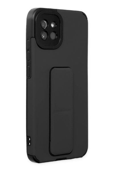 Newface Samsung Galaxy A03 Kılıf Mega Standlı Silikon - Siyah resmi