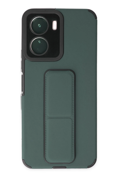 Newface Vivo Y16 Kılıf Mega Standlı Silikon - Yeşil resmi