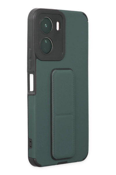 Newface Vivo Y16 Kılıf Mega Standlı Silikon - Yeşil resmi