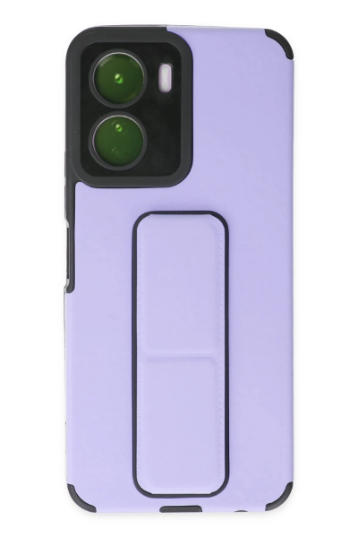 Newface Vivo Y16 Kılıf Mega Standlı Silikon - Lila resmi