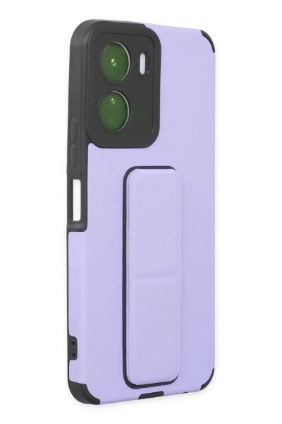 Newface Vivo Y16 Kılıf Mega Standlı Silikon - Lila resmi