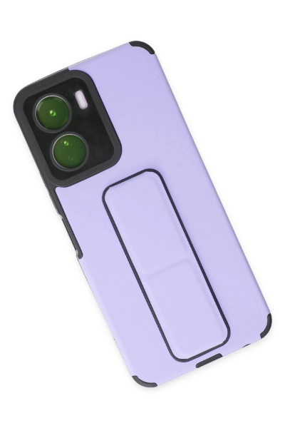 Newface Vivo Y16 Kılıf Mega Standlı Silikon - Lila resmi