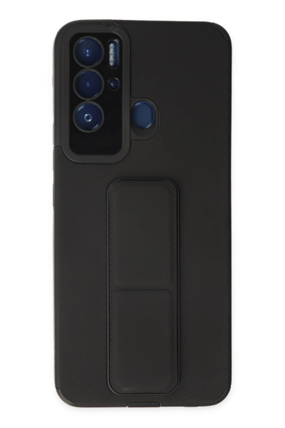 Newface Tecno Pova Neo Kılıf Mega Standlı Silikon - Siyah resmi