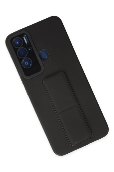 Newface Tecno Pova Neo Kılıf Mega Standlı Silikon - Siyah resmi