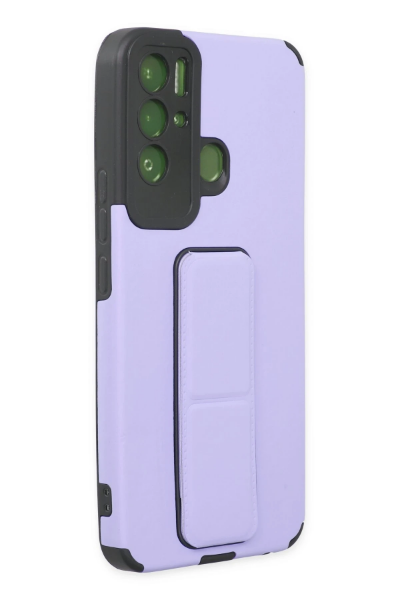 Newface Tecno Pova Neo Kılıf Mega Standlı Silikon - Lila resmi