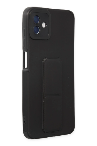 Newface Samsung Galaxy A04 Kılıf Mega Standlı Silikon - Siyah resmi