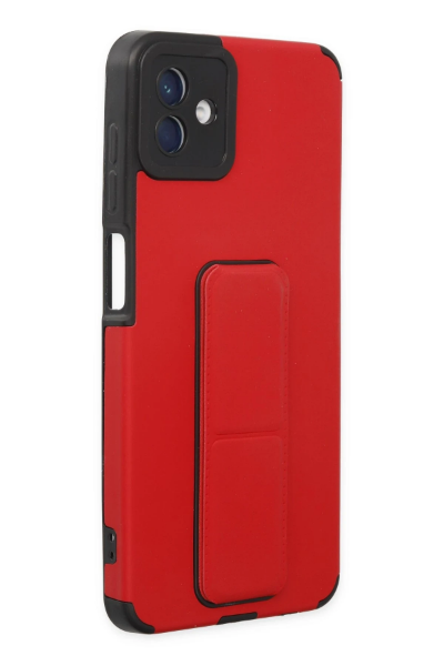 Newface Samsung Galaxy A04 Kılıf Mega Standlı Silikon - Kırmızı resmi