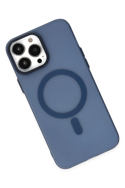 Newface iPhone 14 Pro Kılıf Lodos Magneticsafe Mat Kapak - Mavi resmi