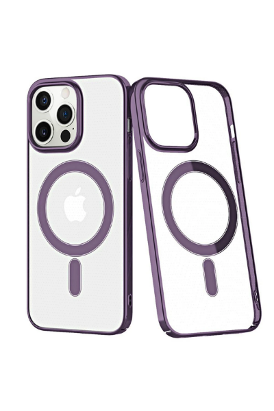Newface iPhone 13 Pro Max Kılıf Element Magneticsafe Sert Kapak - Derin Mor resmi