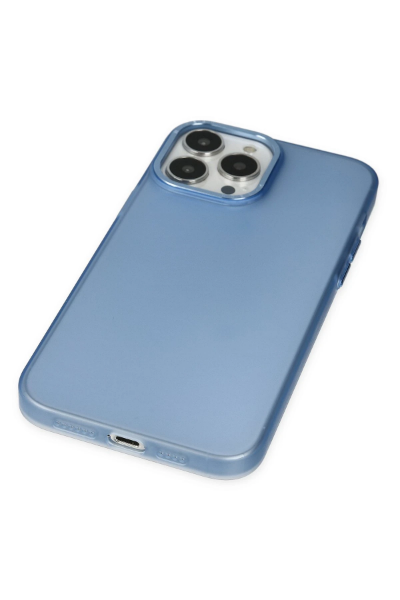 Newface iPhone 13 Pro Max Kılıf Modos Metal Kapak - Mavi resmi