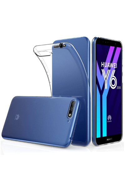 Newface Huawei Y6 2018 Kılıf Lüx Şeffaf Silikon resmi