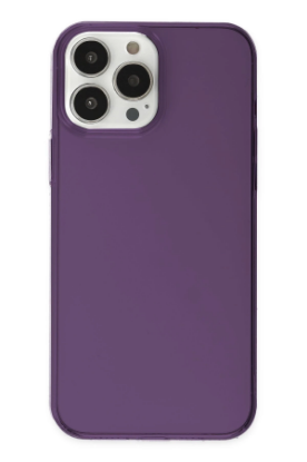 Newface iPhone 14 Pro Max Kılıf Pc Sert Şeffaf Kapak - Mor resmi