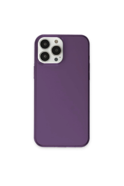 Newface iPhone 13 Pro Max Kılıf Pc Sert Şeffaf Kapak - Mor resmi