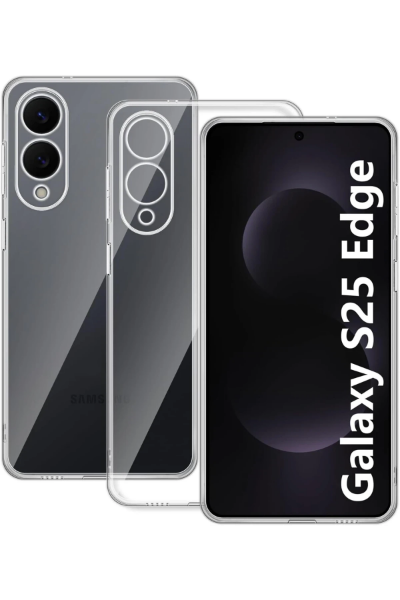 Newface Samsung Galaxy S25 Edge Kılıf Lüx Şeffaf Silikon resmi