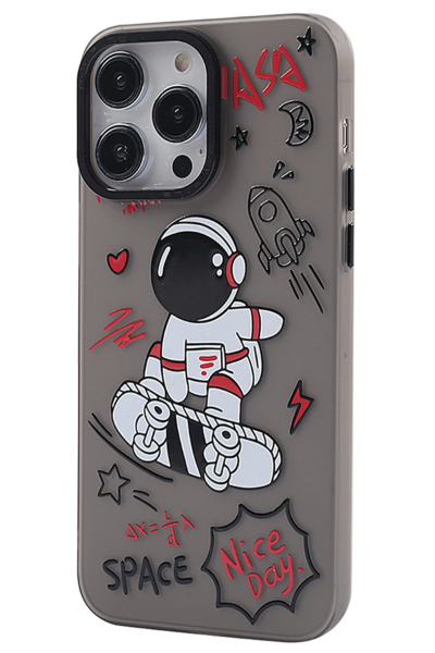 Newface iPhone 14 Pro Max Kılıf Prada Desenli Kapak - Prada Siyah - 1 resmi