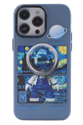 Newface iPhone 14 Pro Max Kılıf Prada Desenli Kapak - Prada Mavi - 1 resmi