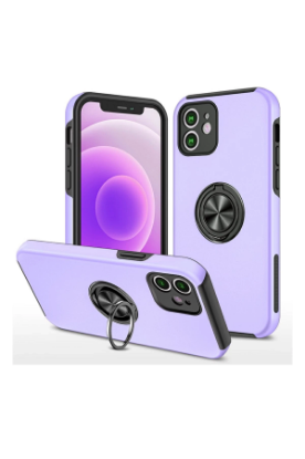 Newface iPhone 12 Mini Kılıf Elit Yüzüklü Kapak - Mor resmi