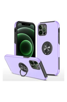 Newface iPhone 12 Pro Max Kılıf Elit Yüzüklü Kapak - Mor resmi