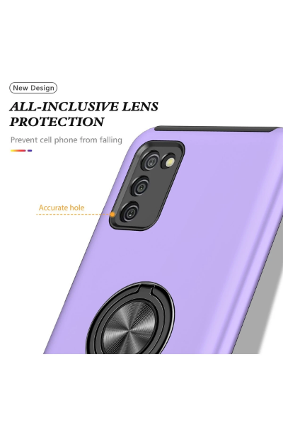 Newface Samsung Galaxy A02S Kılıf Elit Yüzüklü Kapak - Mor resmi