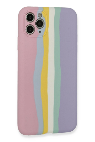 Newface iPhone 11 Pro Kılıf Ebruli Lansman Silikon - Pembe-Lila resmi