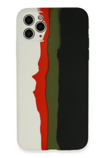 Newface iPhone 11 Pro Kılıf Ebruli Lansman Silikon - Beyaz-Siyah resmi