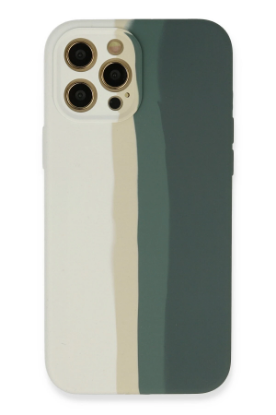 Newface iPhone 12 Pro Kılıf Ebruli Lansman Silikon - Beyaz-Gri resmi