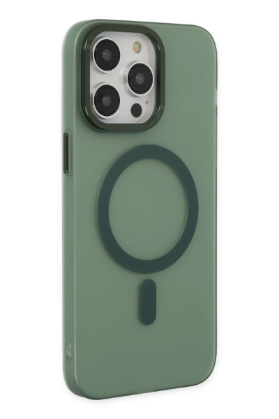 Newface iPhone 13 Pro Kılıf Lodos Magneticsafe Mat Kapak - Köknar Yeşili resmi