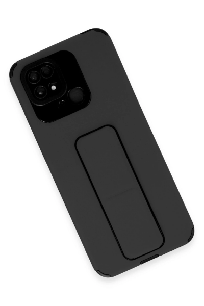 Newface Xiaomi Redmi 10C Kılıf Mega Standlı Silikon - Siyah resmi
