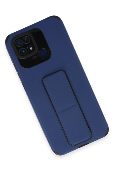 Newface Xiaomi Redmi 10C Kılıf Mega Standlı Silikon - Mavi resmi