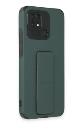 Newface Xiaomi Redmi 10C Kılıf Mega Standlı Silikon - Yeşil resmi