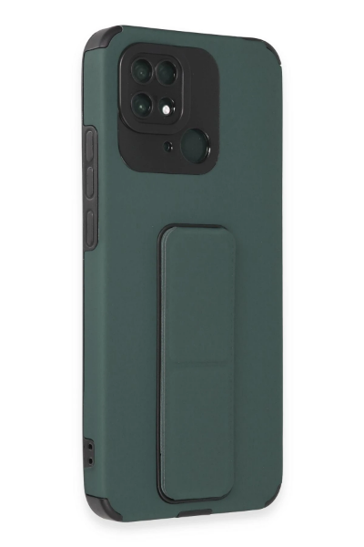 Newface Xiaomi Redmi 10C Kılıf Mega Standlı Silikon - Yeşil resmi