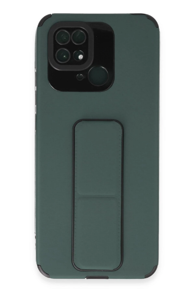 Newface Xiaomi Redmi 10C Kılıf Mega Standlı Silikon - Yeşil resmi