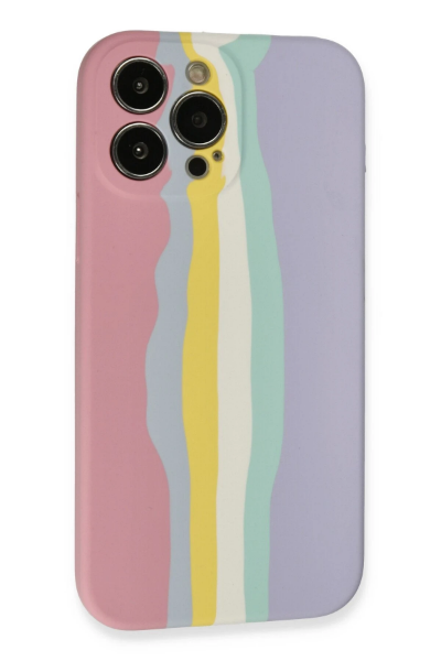 Newface iPhone 13 Pro Kılıf Ebruli Lansman Silikon - Pembe-Lila resmi