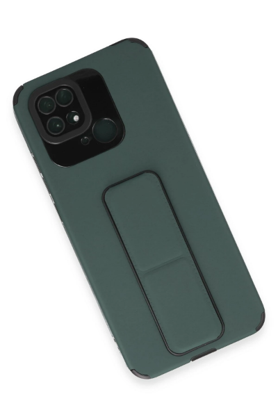 Newface Xiaomi Redmi 10C Kılıf Mega Standlı Silikon - Yeşil resmi
