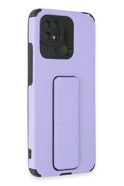 Newface Xiaomi Redmi 10C Kılıf Mega Standlı Silikon - Lila resmi