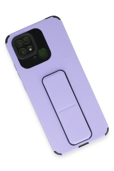 Newface Xiaomi Redmi 10C Kılıf Mega Standlı Silikon - Lila resmi