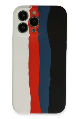 Newface iPhone 13 Pro Kılıf Ebruli Lansman Silikon - Beyaz-Siyah resmi