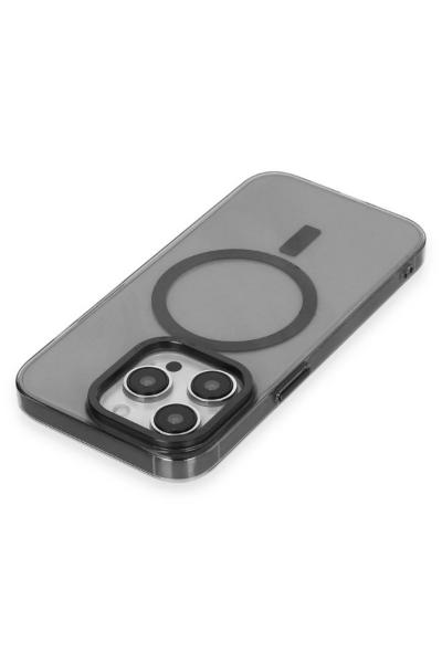 Newface iPhone 14 Pro Kılıf Anka PC Magneticsafe Sert Metal Kapak - Siyah resmi