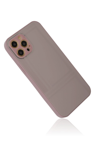 Newface iPhone 12 Pro Kılıf Glass Kapak - Mor resmi