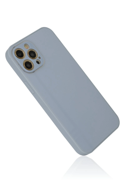 Newface iPhone 12 Pro Max Kılıf Glass Kapak - Sky Blue resmi
