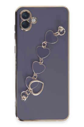 Newface Samsung Galaxy A04E Kılıf Esila Silikon - Gri resmi