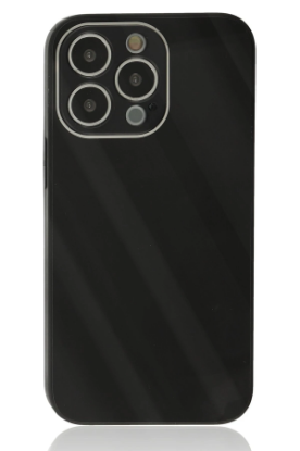 Newface iPhone 13 Pro Kılıf Glass Kapak - Siyah resmi