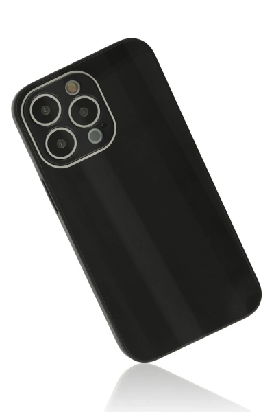 Newface iPhone 13 Pro Kılıf Glass Kapak - Siyah resmi