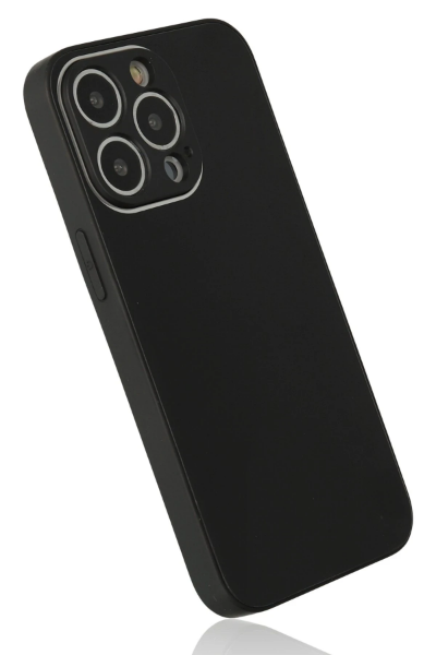 Newface iPhone 13 Pro Kılıf Glass Kapak - Siyah resmi