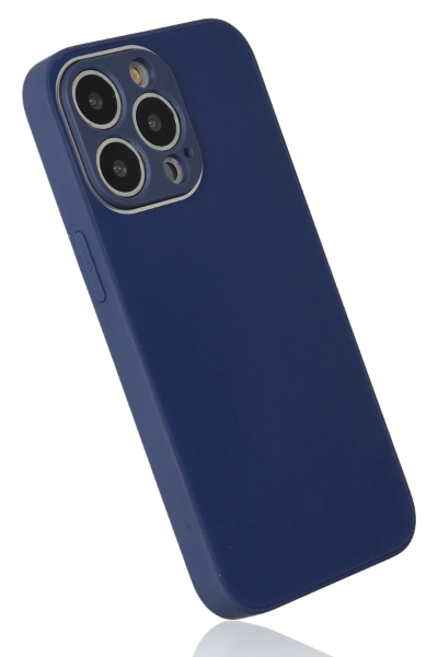 Newface iPhone 13 Pro Kılıf Glass Kapak - Lacivert resmi