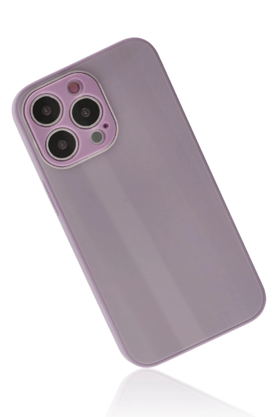 Newface iPhone 13 Pro Kılıf Glass Kapak - Mor resmi