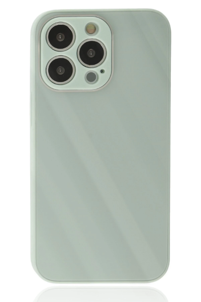Newface iPhone 13 Pro Kılıf Glass Kapak - Turkuaz resmi