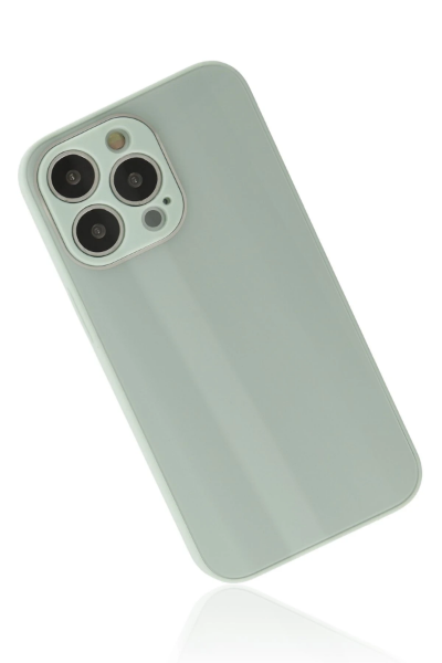 Newface iPhone 13 Pro Kılıf Glass Kapak - Turkuaz resmi