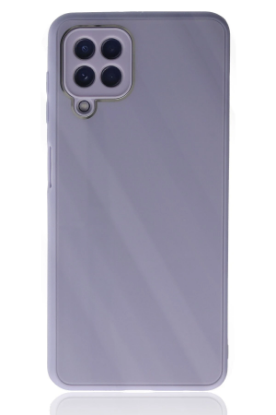 Newface Samsung Galaxy A22 Kılıf Glass Kapak - Lila resmi