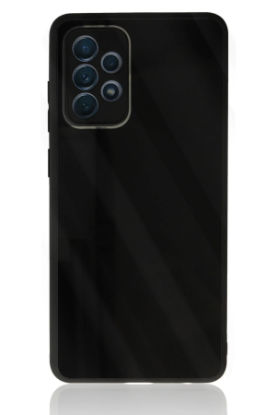 Newface Samsung Galaxy A72 Kılıf Glass Kapak - Siyah resmi